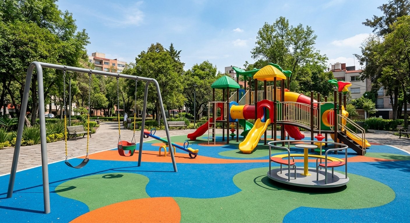 ¿Cuáles son las normas de seguridad obligatorias para juegos infantiles en México?