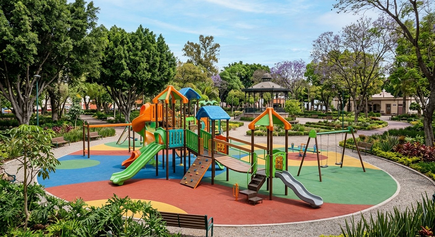 ¿Qué factores influyen en el costo de equipamiento de un parque público?