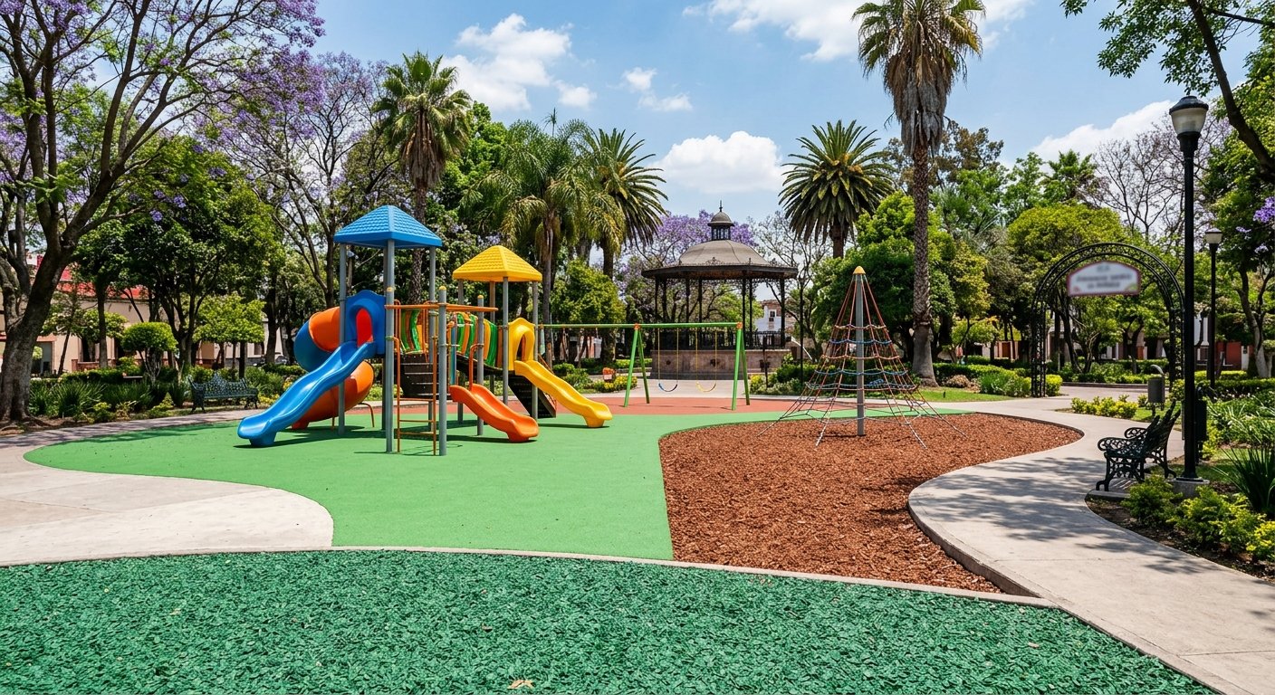 ¿Qué material es mejor para el suelo de un parque infantil?