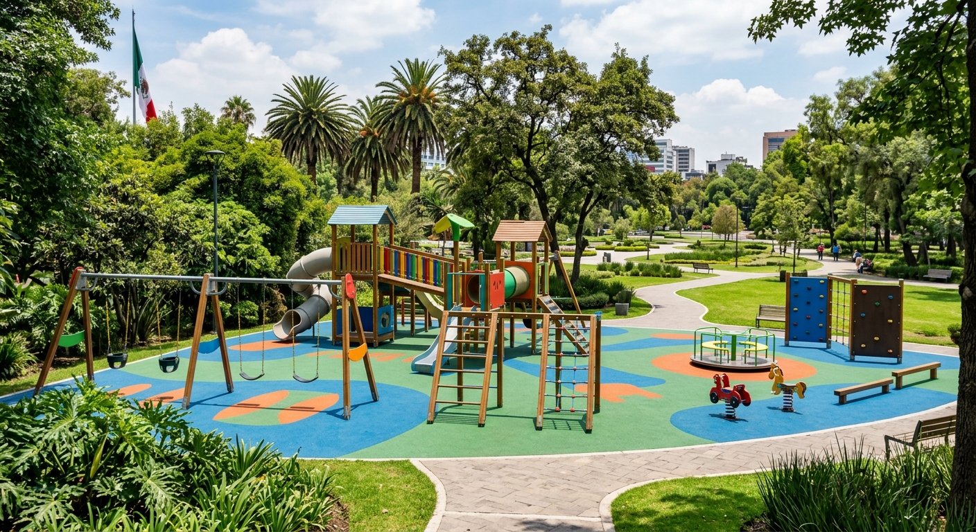 Juegos infantiles y equipamiento para cules son los mejores juegos infantiles para parques pblicos fabricados bajo norma EN 1176 en México - Playout Kids