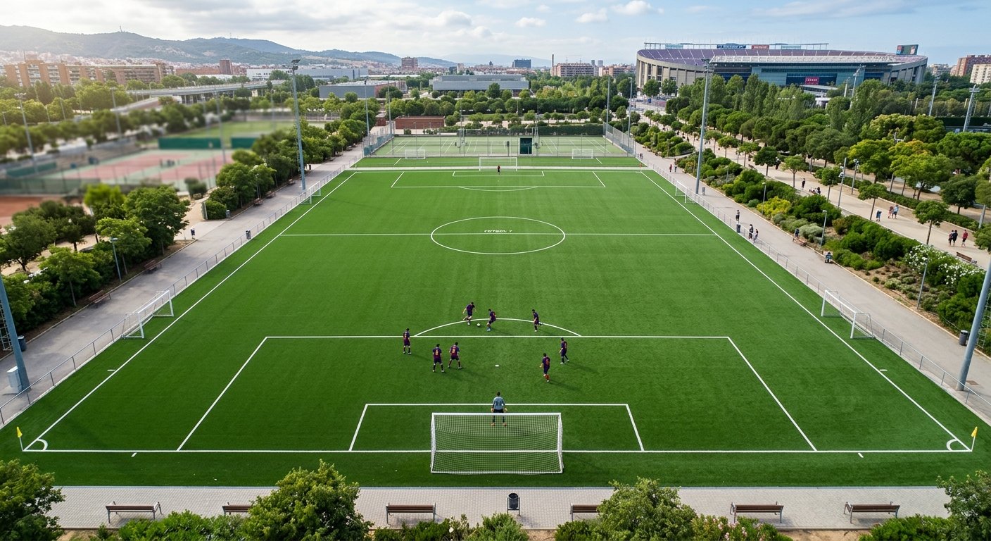 Juegos infantiles y equipamiento para cuanto mide una cancha de futbol 7 fabricados bajo norma EN 1176 en México - Playout Kids