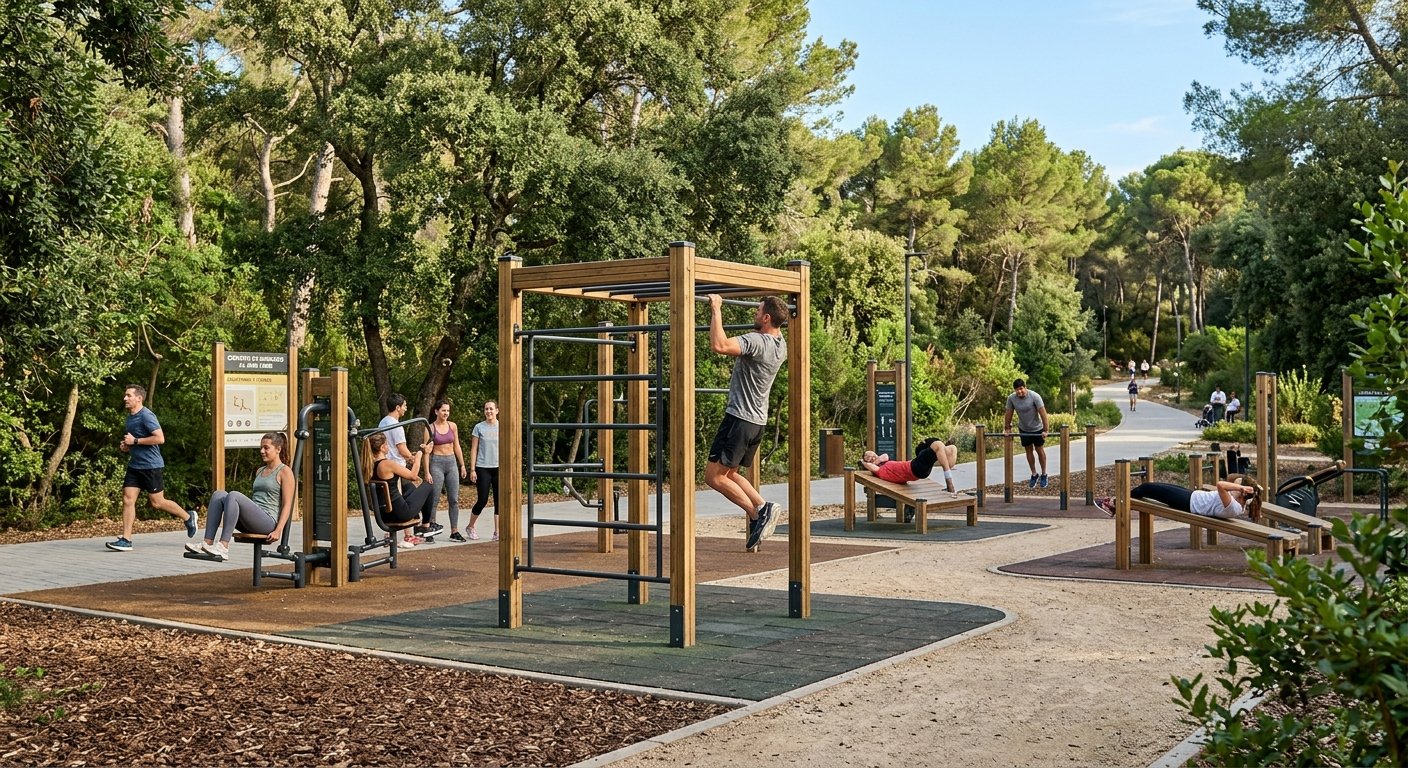 Juegos infantiles y equipamiento para ejercitadores para parques fabricados bajo norma EN 1176 en México - Playout Kids