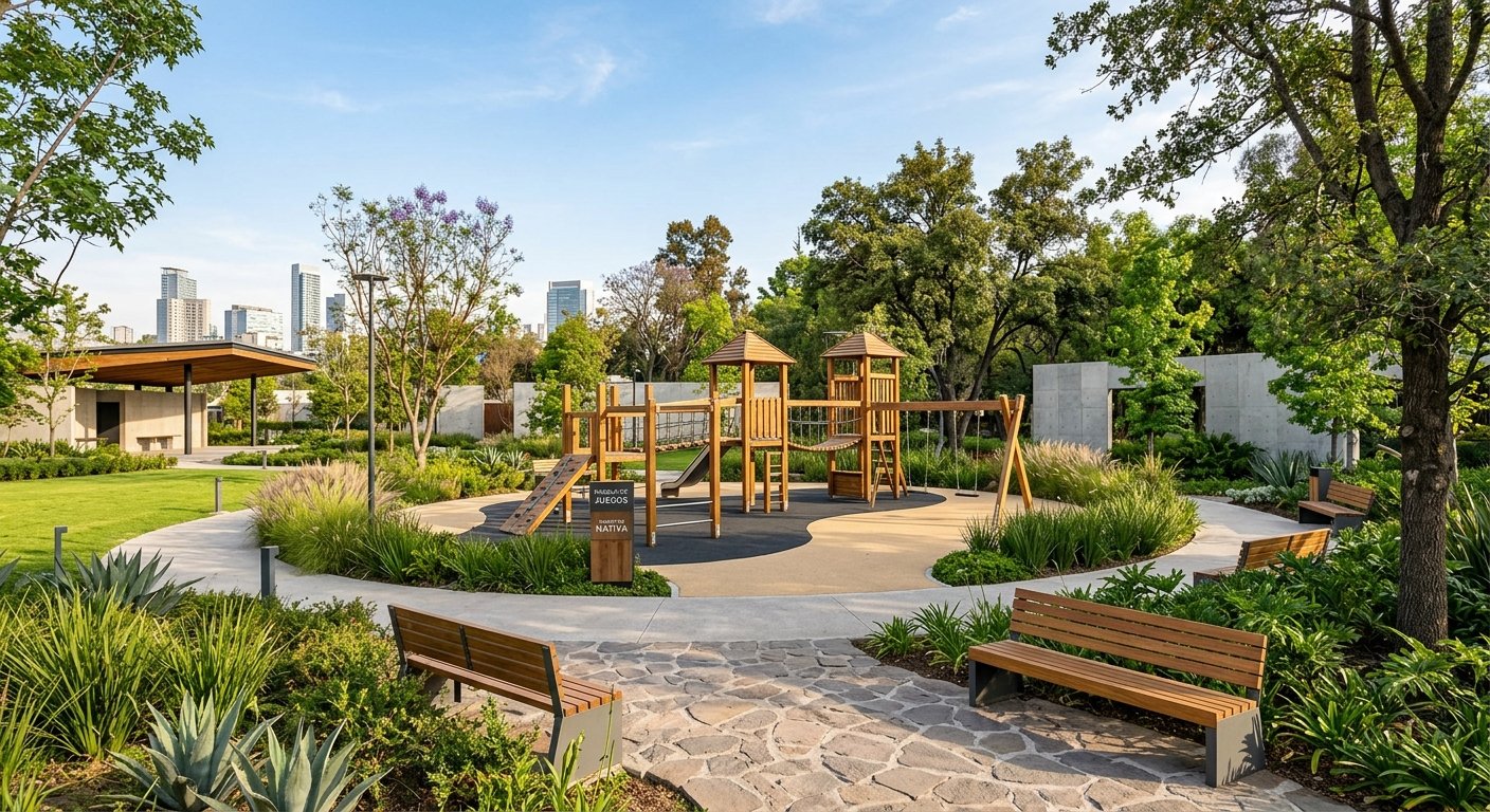 Juegos infantiles y equipamiento para parques publicos fabricados bajo norma EN 1176 en México - Playout Kids